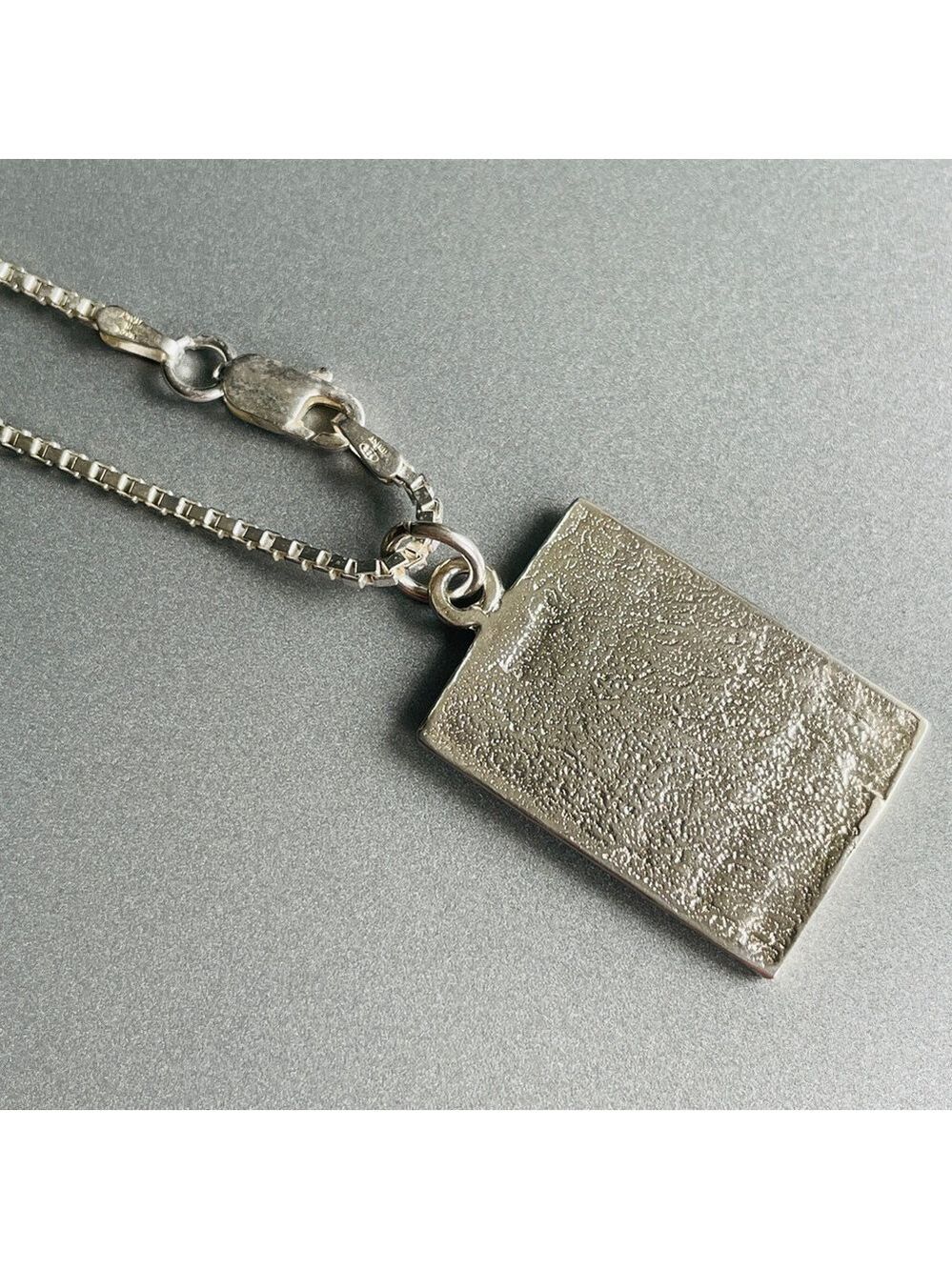 Bingo Card Pendant Sterling Silver Milor Box Chain Necklace Game Night N… - Picture 6 of 8